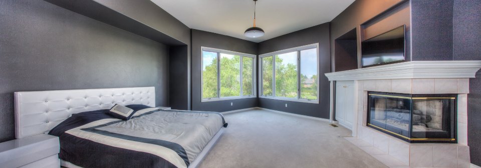 Humidifiers help keep air comfortable in a bright bedroom