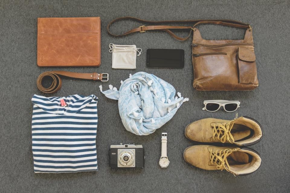Capsule wardrobe flat lay with shoes, a stylish setting for the best ballet flats
