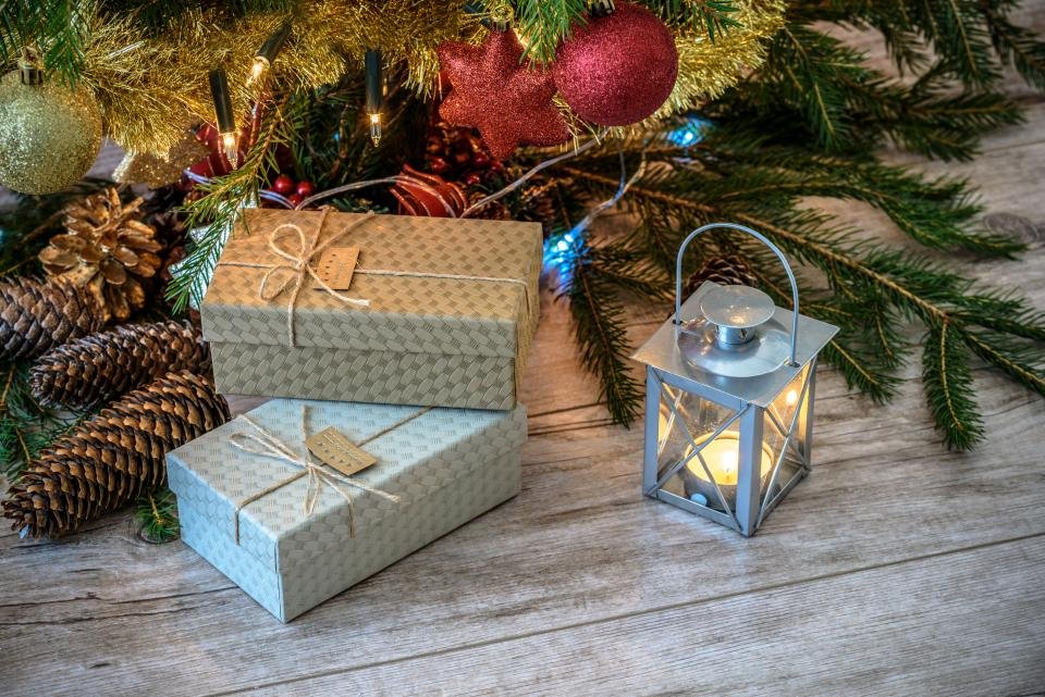 Christmas gifts under tree