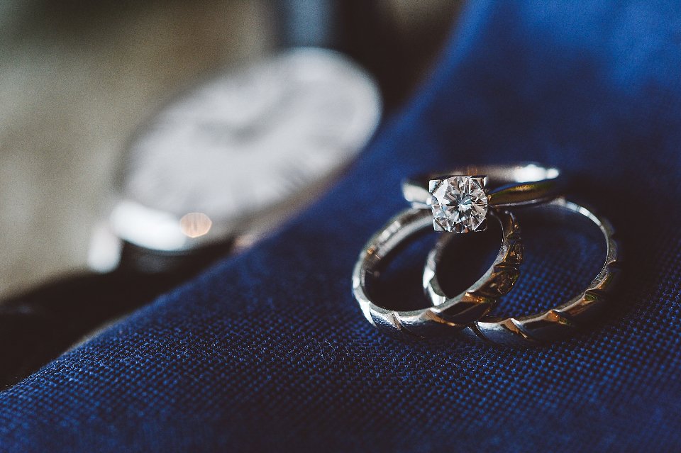 Classic wedding rings symbolising long Hollywood marriages