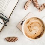 Coffee and book flatlay
