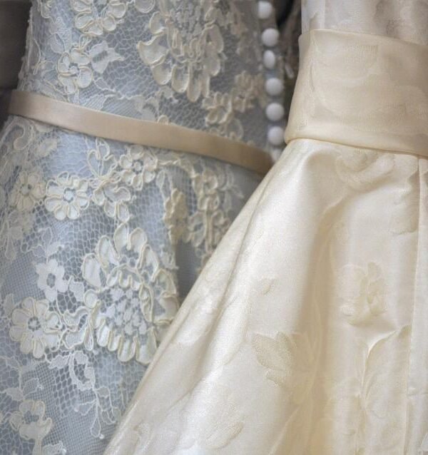 Evening gowns lace satin