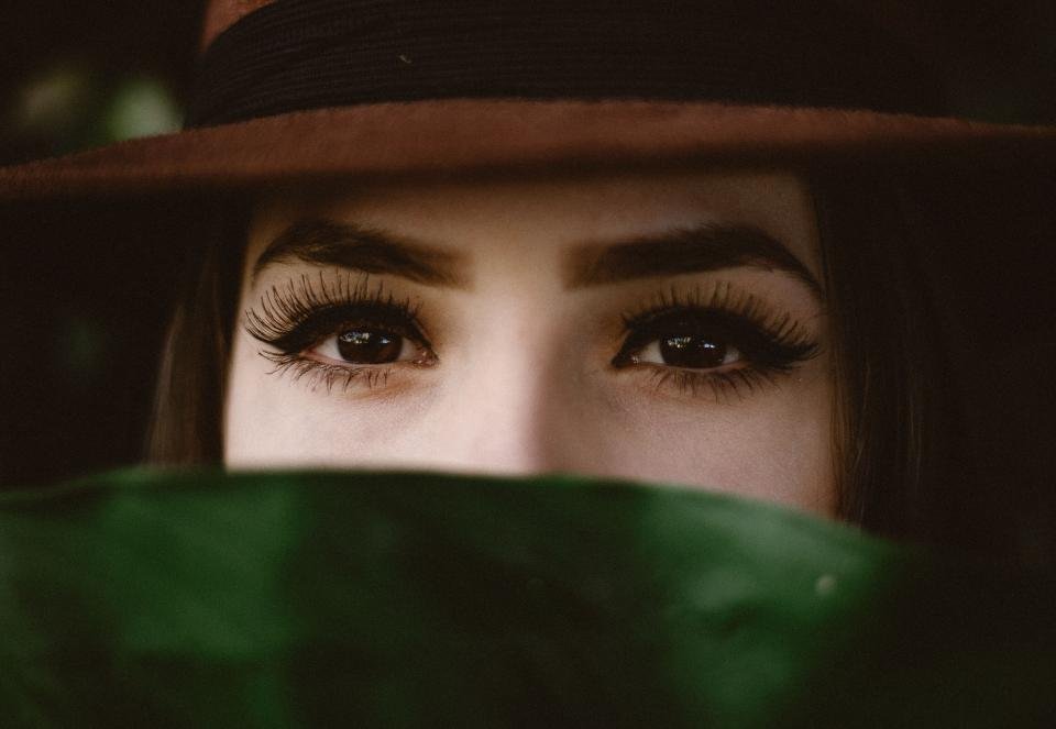 Bold defined brows created with eyebrow products