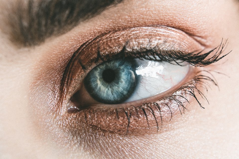 Close up of an eye with defined liner and shadow