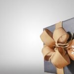Gift box tan bow