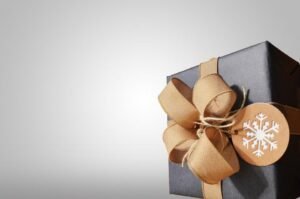 Gift box tan bow