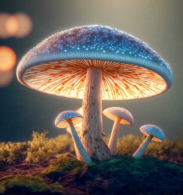 Glowing fantasy mushroom