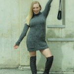 Knit dress tights boots