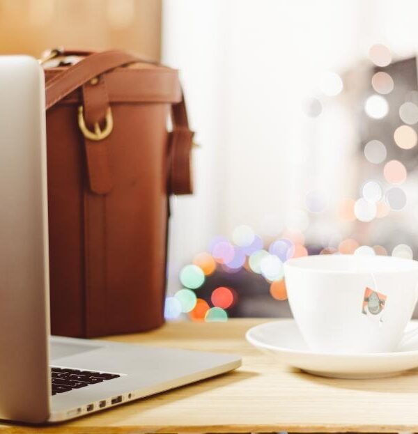 Laptop leather bag coffee
