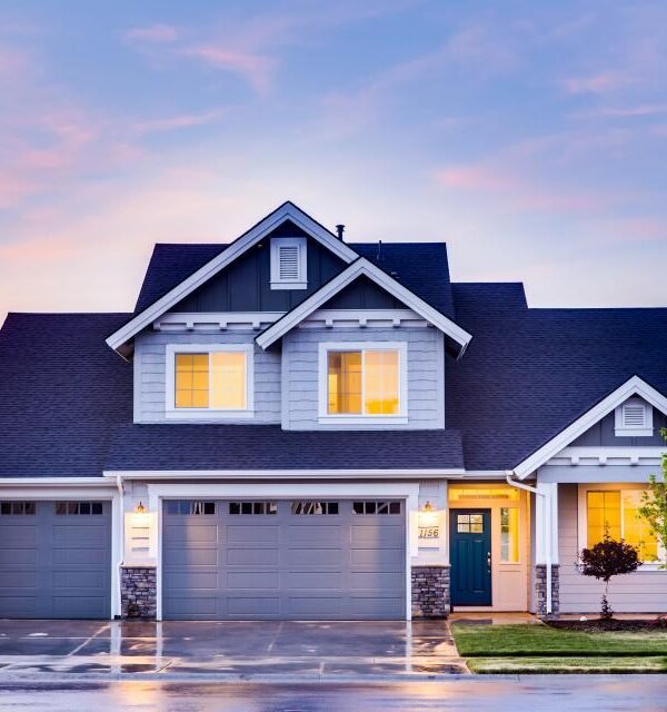 Lawn house evening