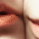 Lip liner lips closeup