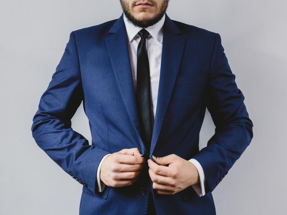 Luxury cologne men navy suit