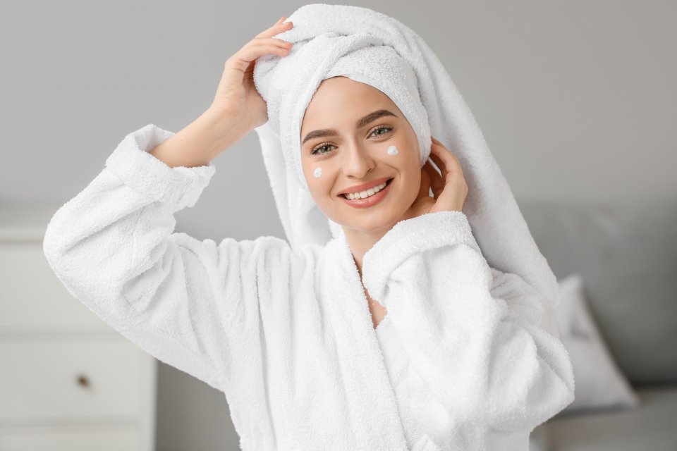 Luxury hair mask towel robe