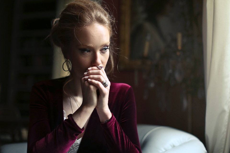 Woman in a velvet evening look inspired by Met Gala themes