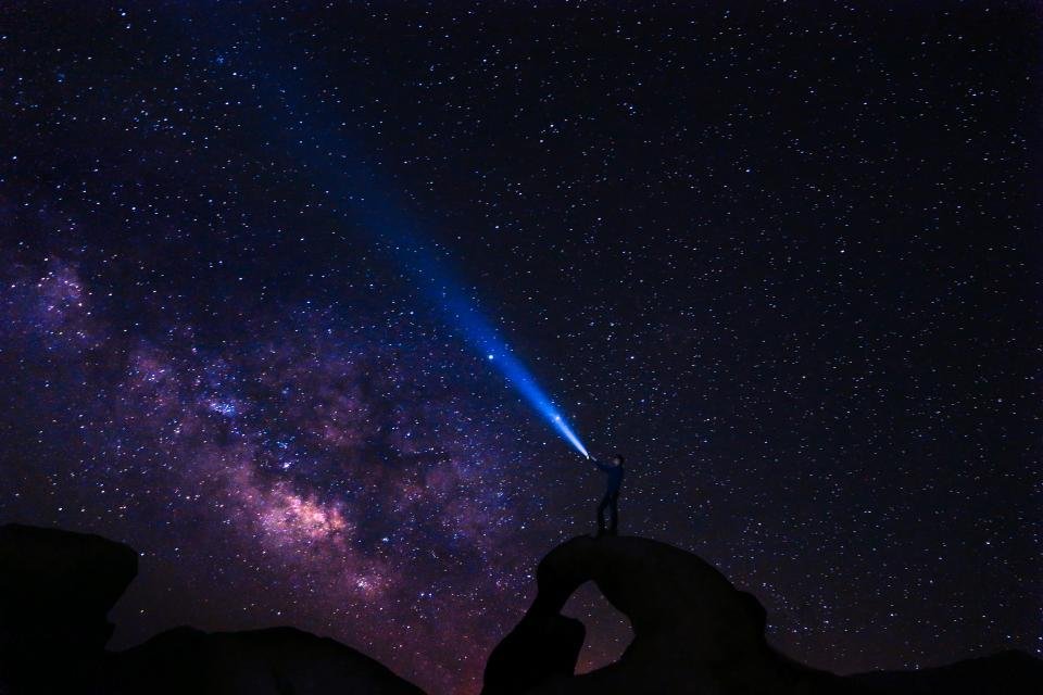 Adventurer under the Milky Way reflecting Sagittarius personality traits