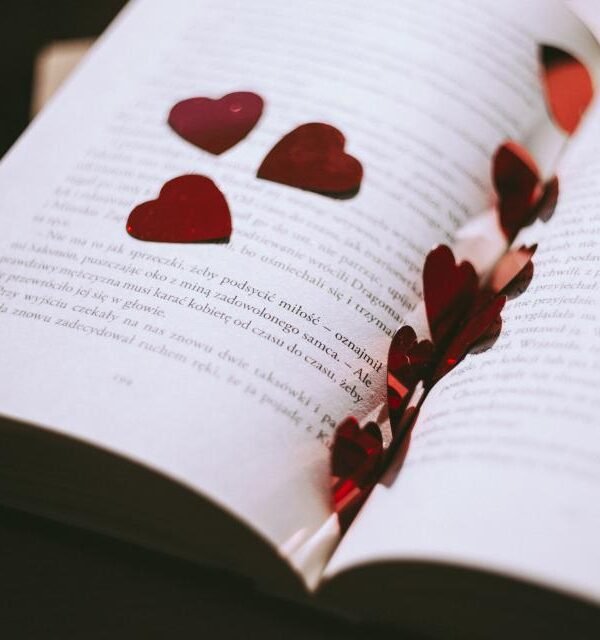 Open book paper hearts
