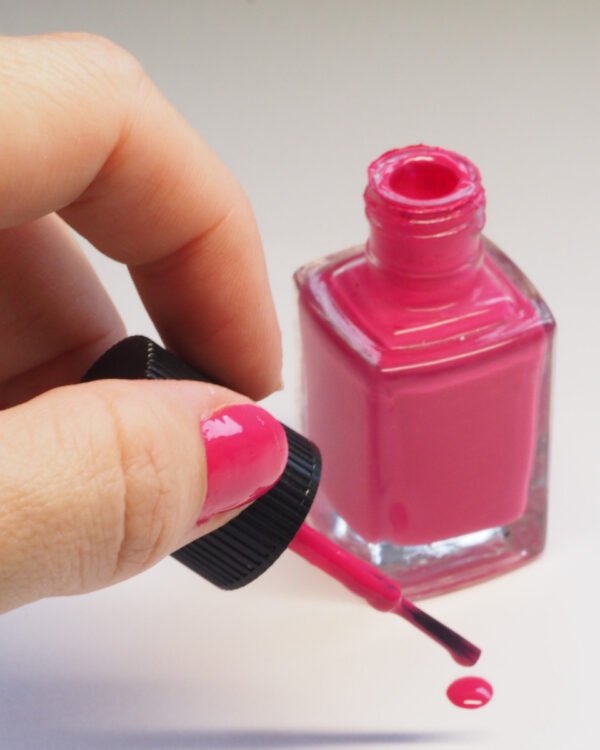 Pink nail polish bottle