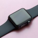 Smartwatch on pink