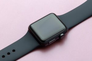Smartwatch on pink