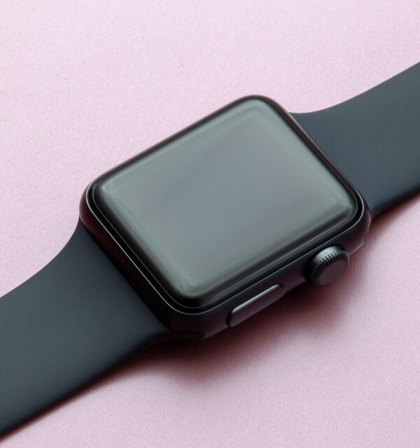 Smartwatch on pink