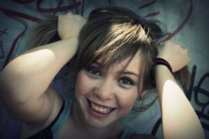 Smiling teen girl portrait