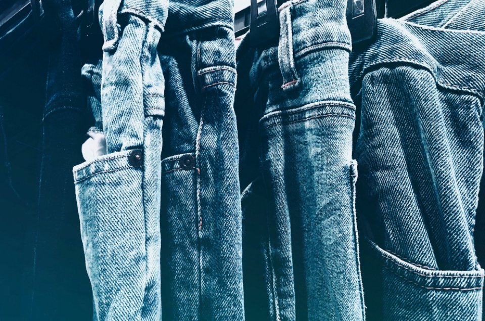 Stack of blue denim, a starting point for the best wide leg jeans
