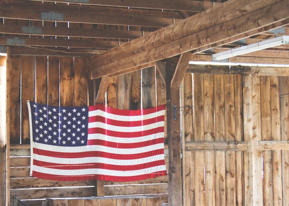 Suffrage history american flag barn