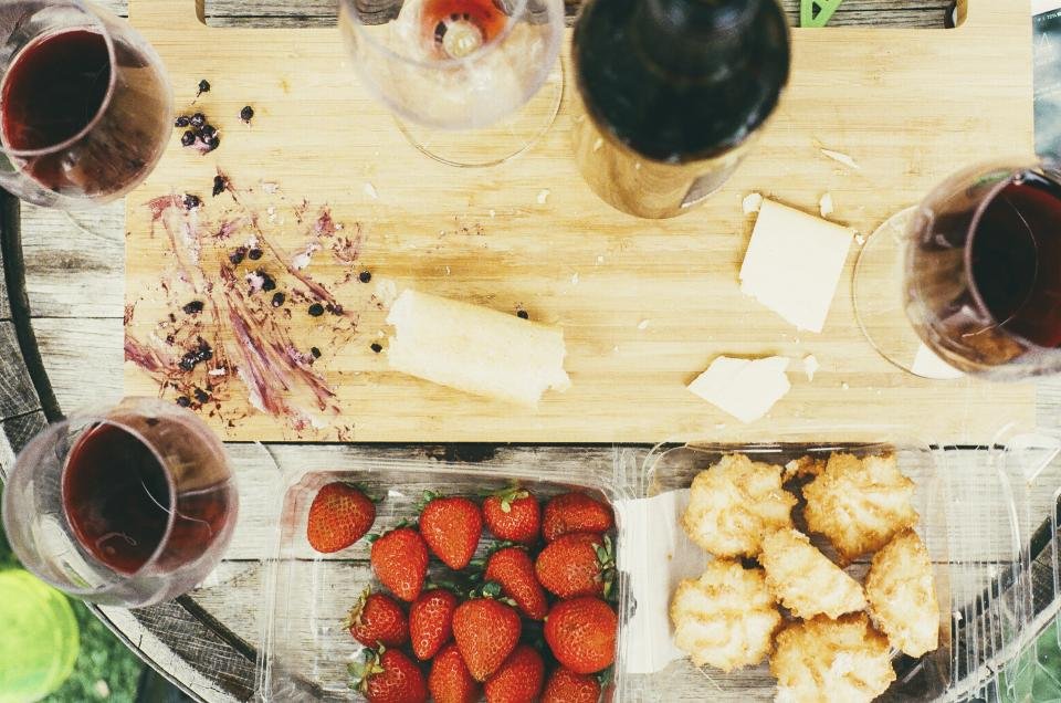 Wine and cheese grazing table, inspiration for hostess gifts