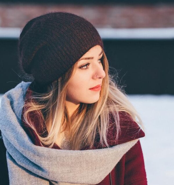 Winter outfit scarf beanie snow