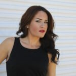 Woman long dark hair portrait
