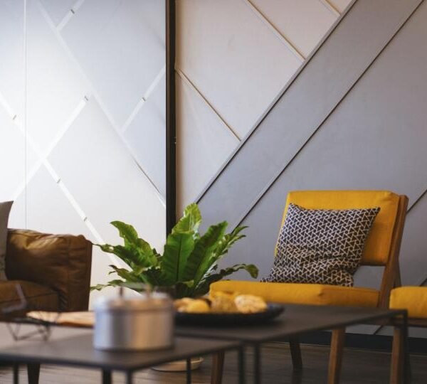 Yellow accent chairs lounge
