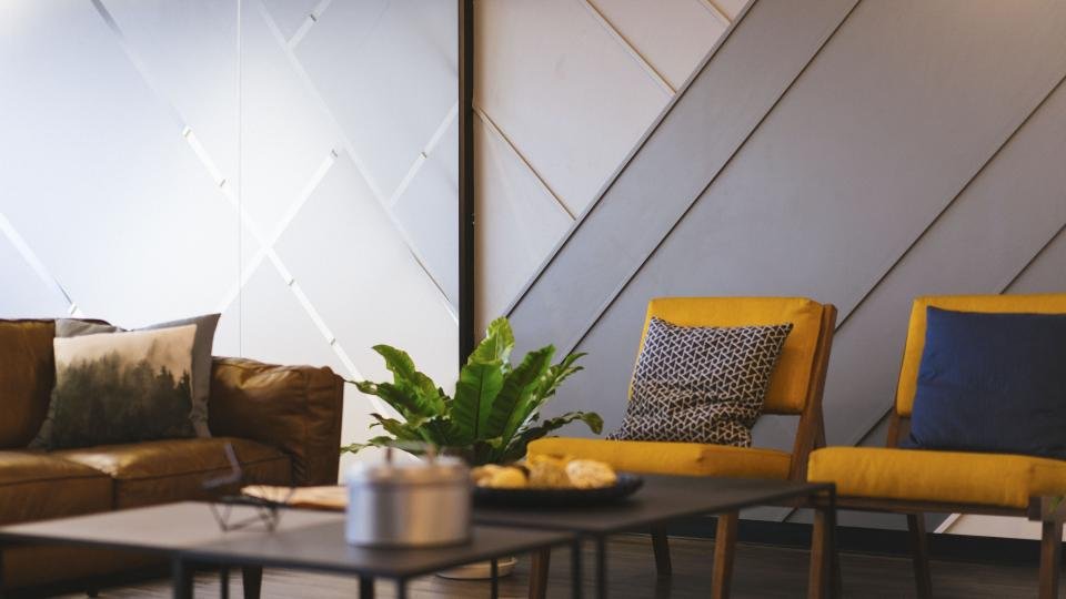 Yellow accent chairs lounge